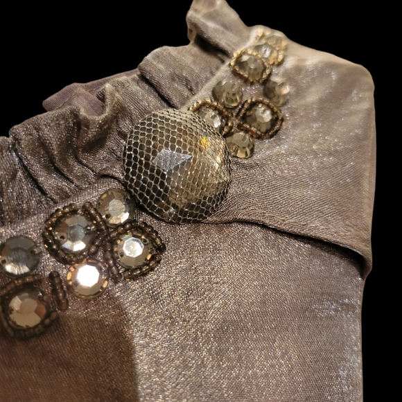 NWOT SLfashions 12 Party Dress Stoned Collar Waves of Organza - Picture 7 of 15